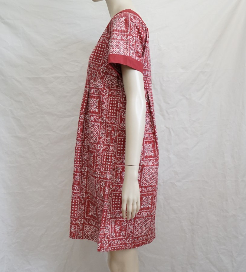 Reyn Spooner Small Patchwork Quilt Reverse Print Back Zip Dress Vintage Hawaii