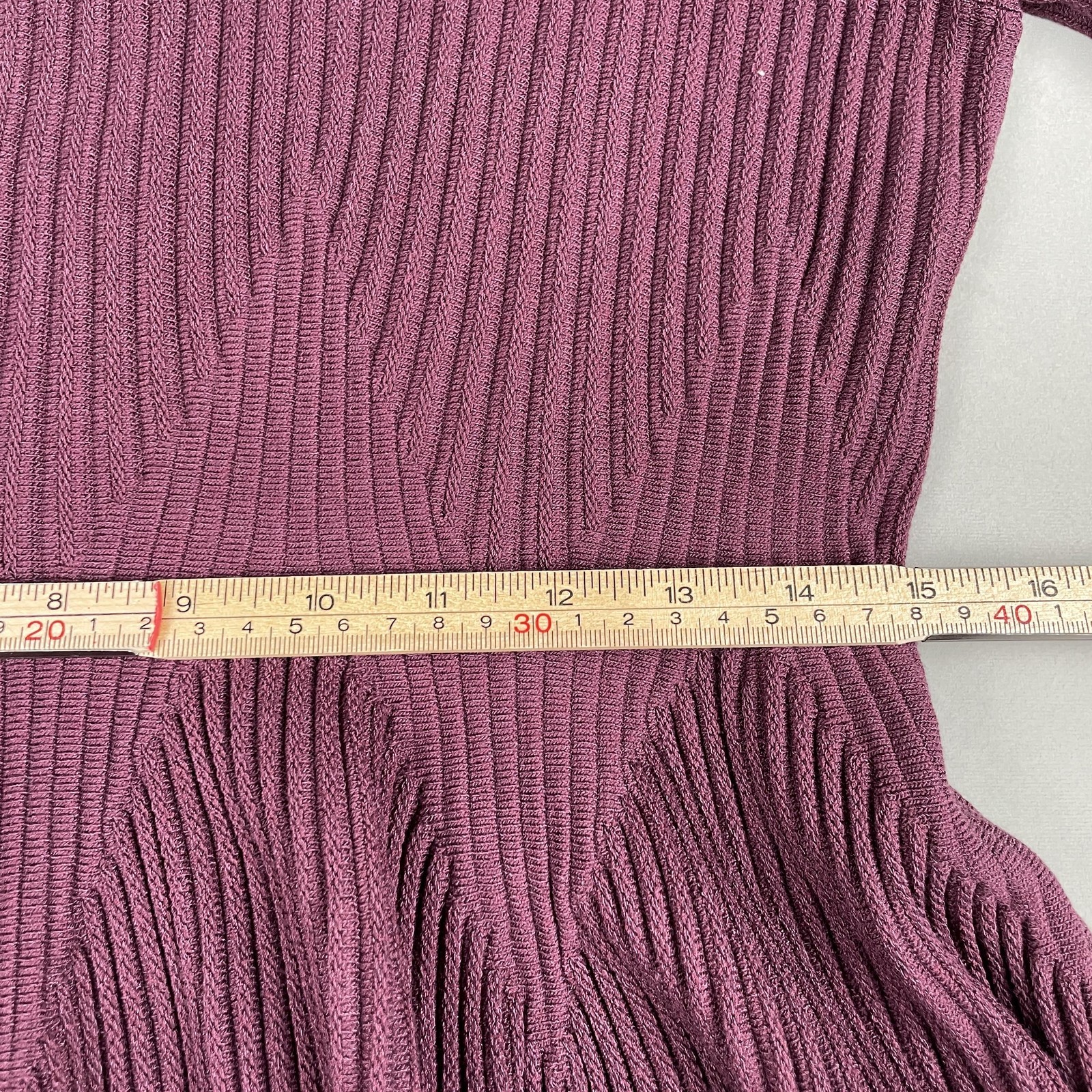 Ted Baker Dress Wmn 6 Purple Ribbed Knit Fit & Flare Skater Half Sleeve Back Zip