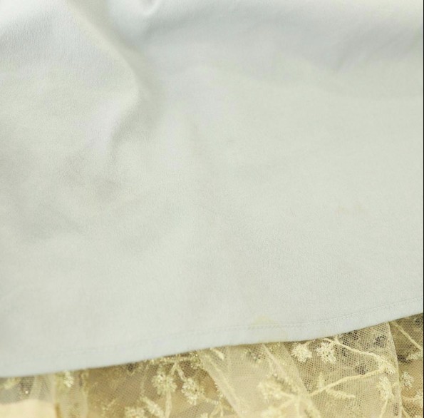 Self-Portrait Gray Beige Tulle Dress US4 Mini Length Polyester AB Condition