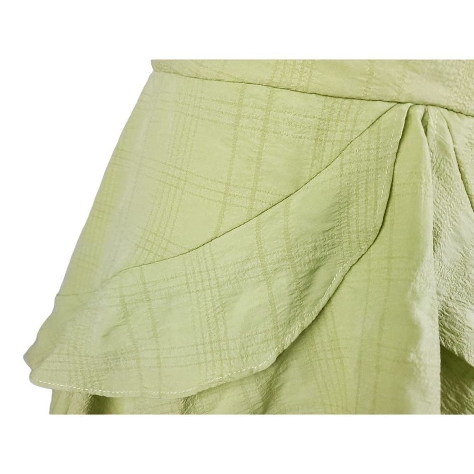 City Studio junior lime green ruffled mini dress sz 3-small back zipper