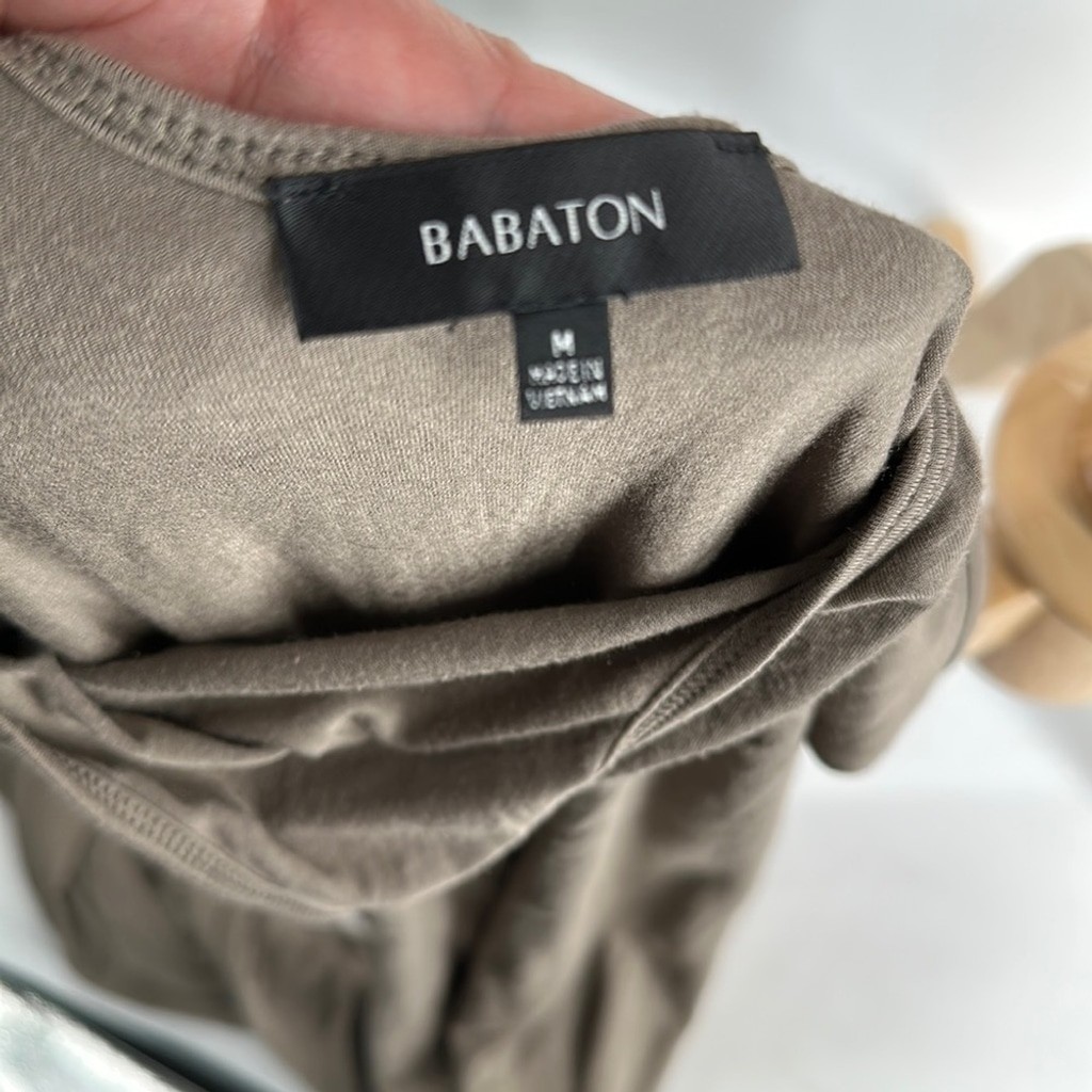 Aritzia Babaton Freddie Tank dress midi khaki green stretch lounge summer sz sm
