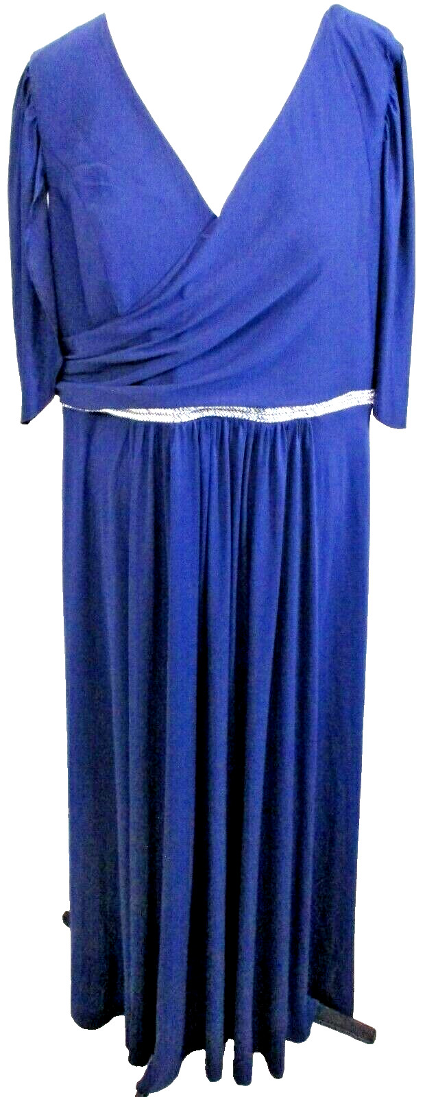 Shein Curve Navy Blue Rhinestone Formal Long Fully Lined Dress Plus Size 5XL NEW