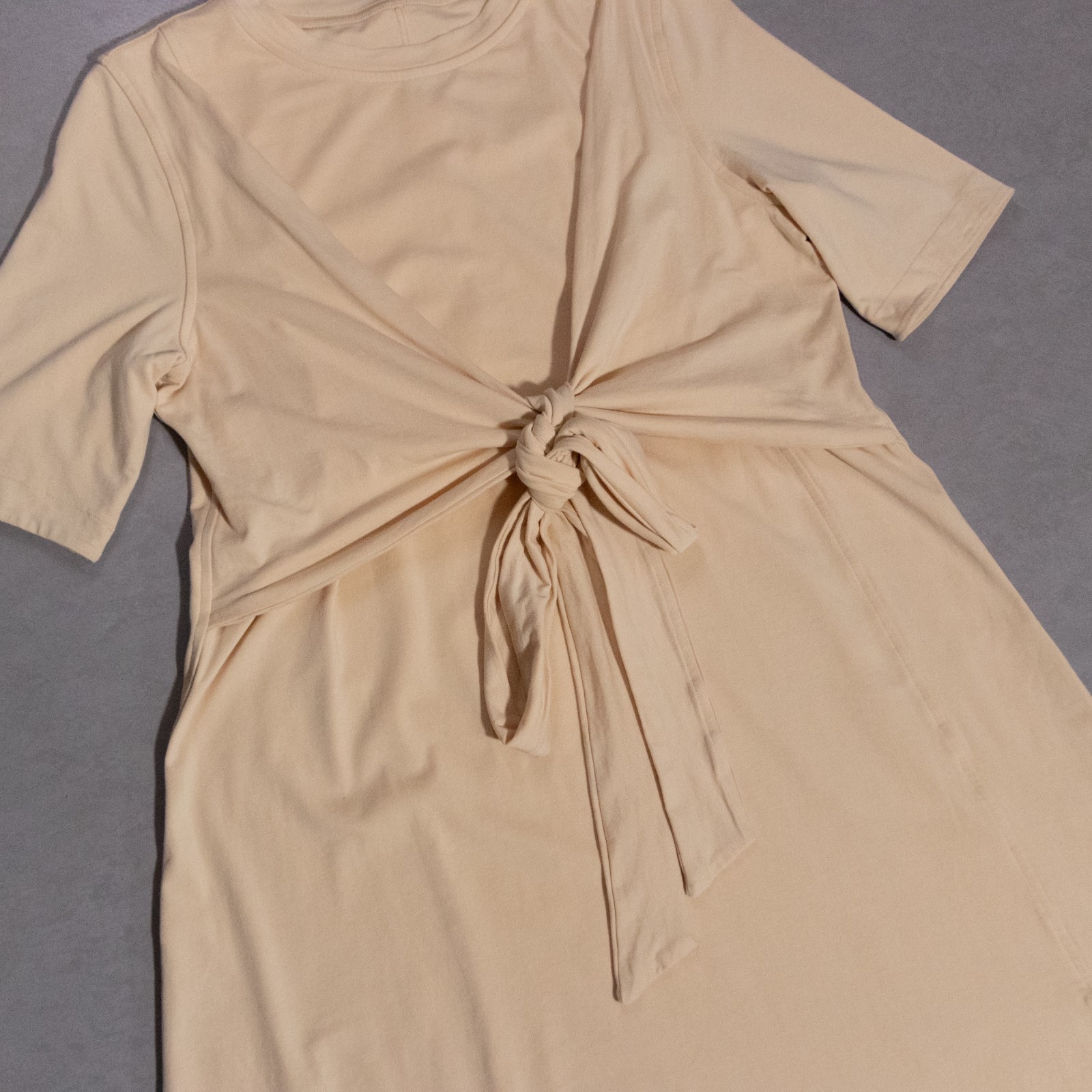 Lululemon Cotton Wrap-Front T-Shirt Dress Prosecco Yellow Size 8 (17.5″ x 34″)