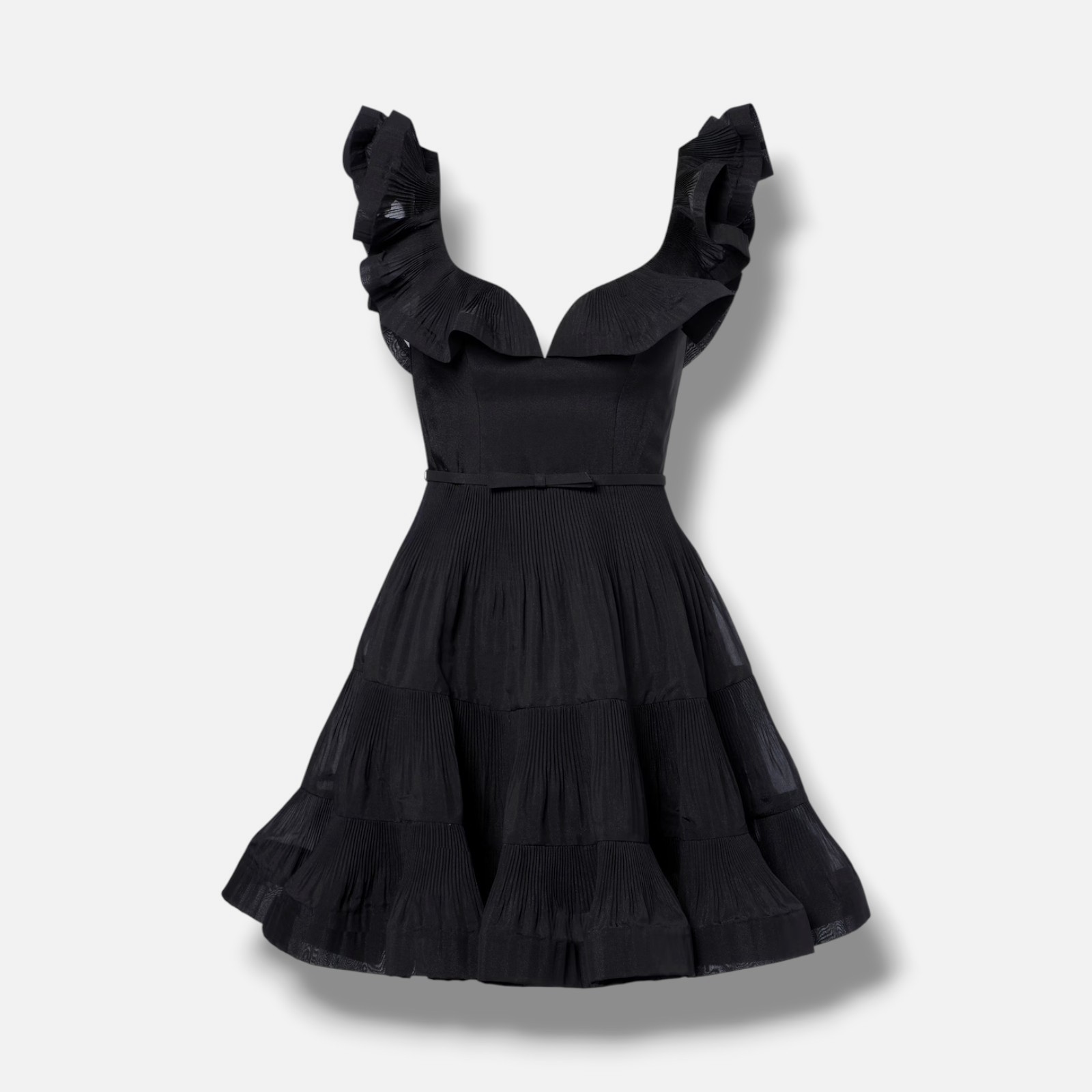 Zimmermann Women’s Black Pleated Ruffled Minidress Size 1
