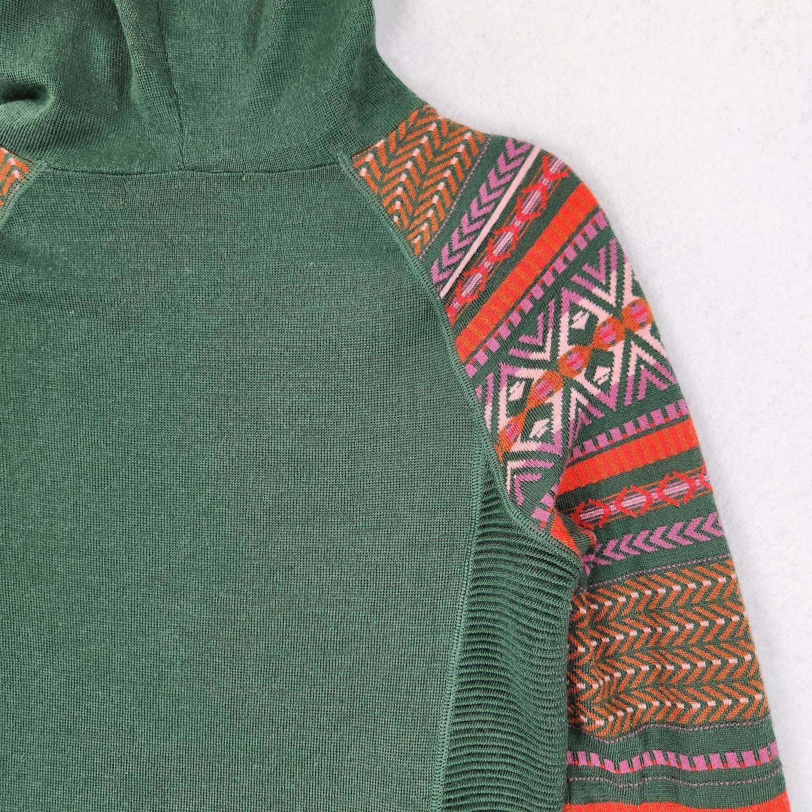 Krimson Klover Dress Womens Small Green Merino Wool Blend Maker Hoodie Sweater