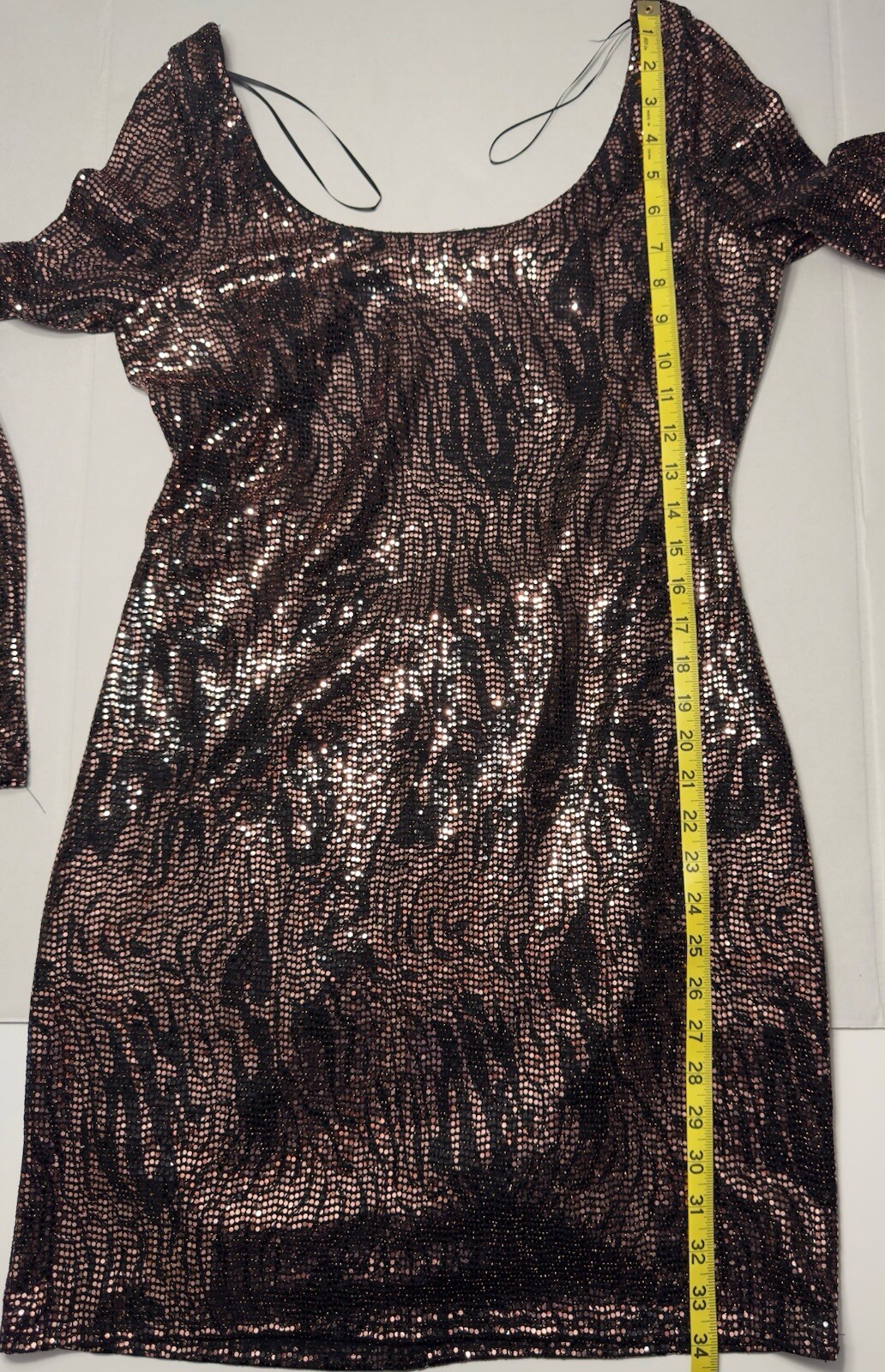 Jump Apparel Stretch Sequin Square Neck Dress
