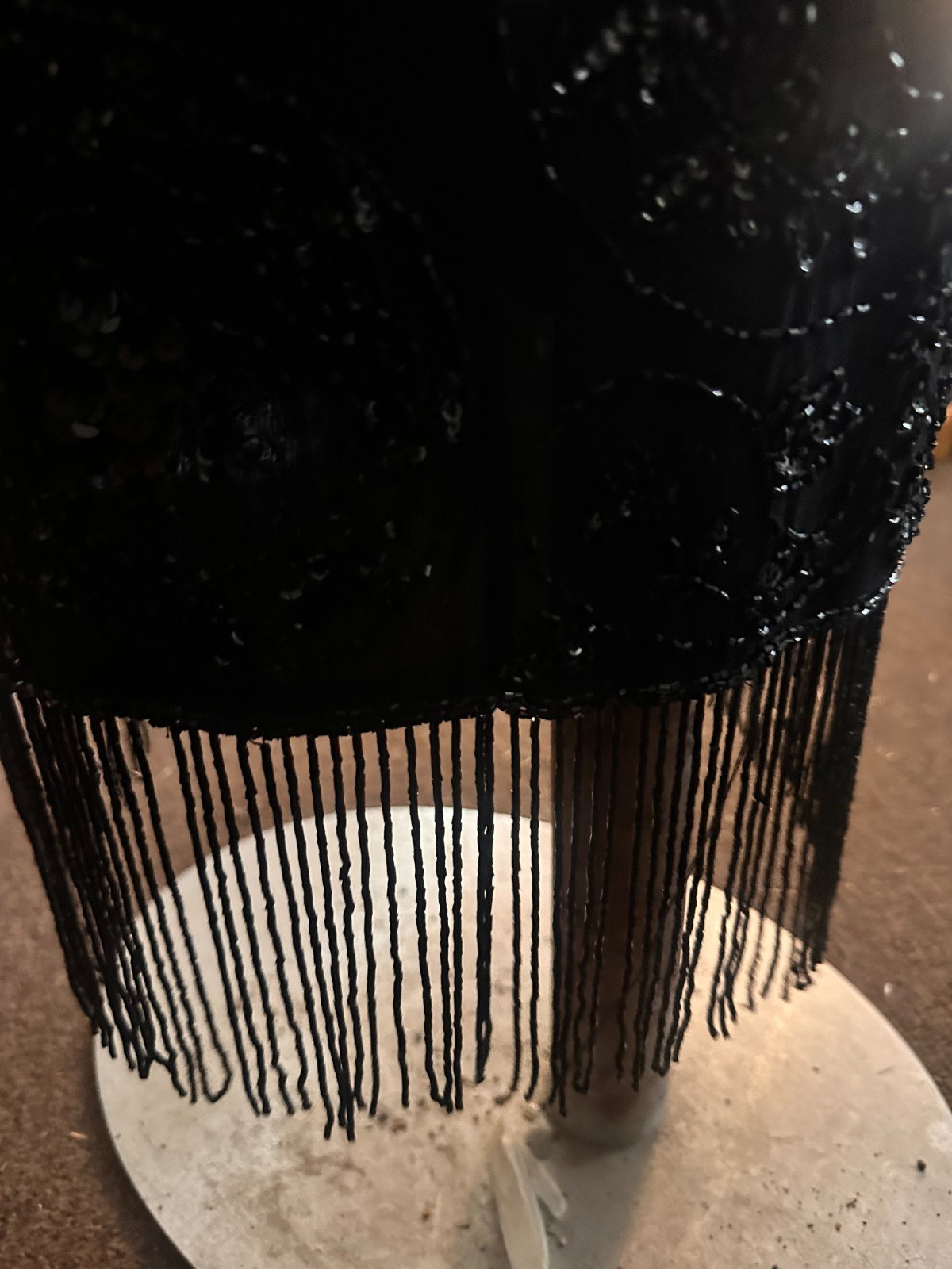 Vintage Women’s Black Sequin Beaded Cocktail Dress Evening Formal Silk XS/S