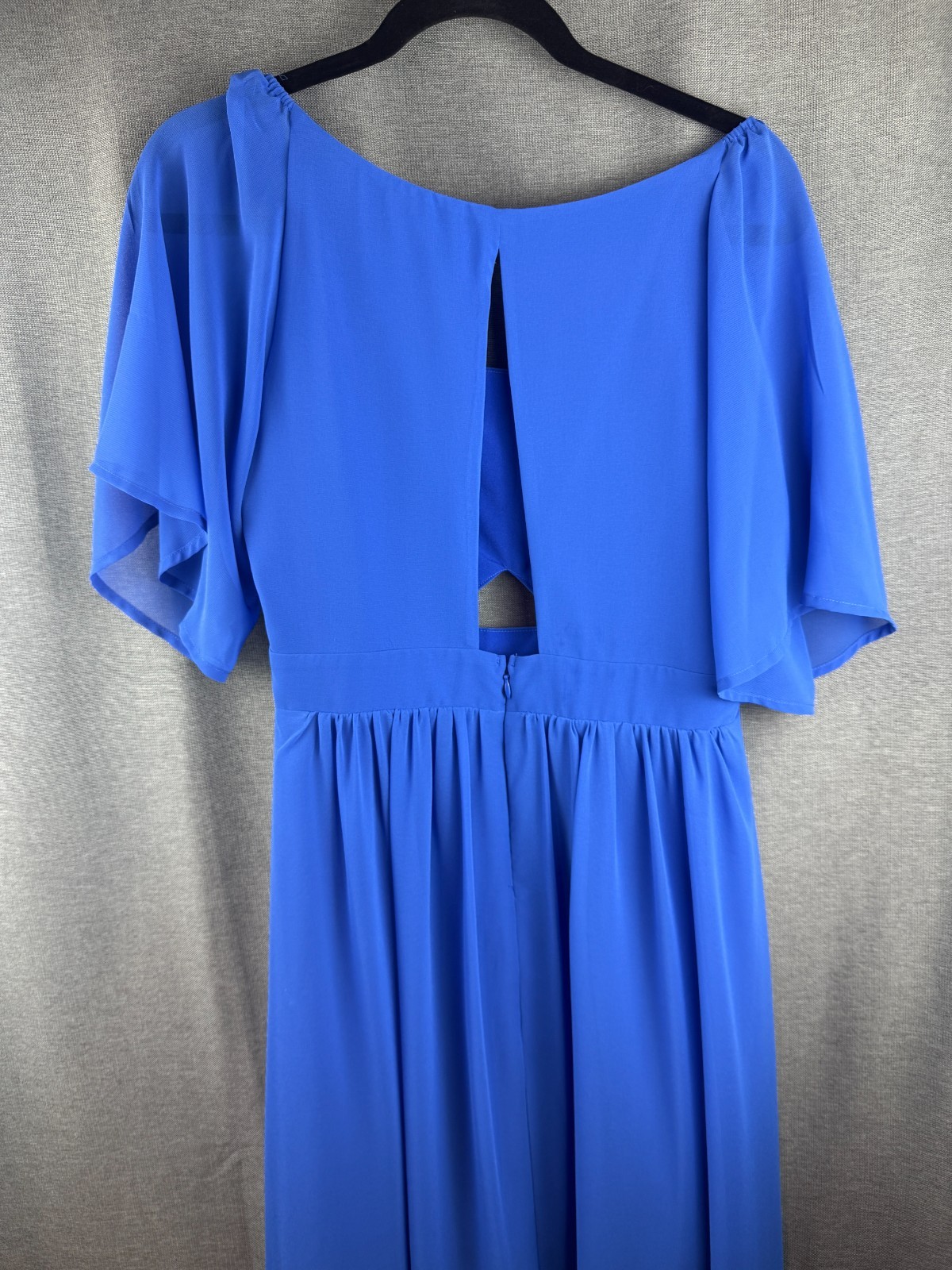 $118 BCBGeneration Women’s Blue Flutter Sleeve Cutout Fit & Flare Dress Size 8