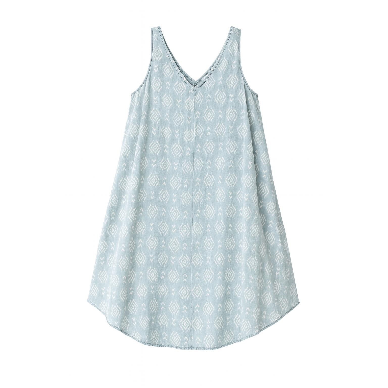 Neiman Marcus Blue High Low Dress M 100% Tencel Sleeveless V-Neck Shift NWT Sz M