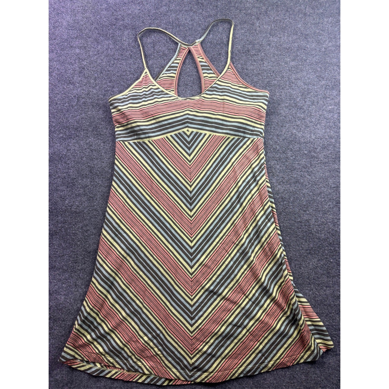 Patagonia Dress Womens L Multicolor Striped Chevron Racerback Shelf Bra Cotton