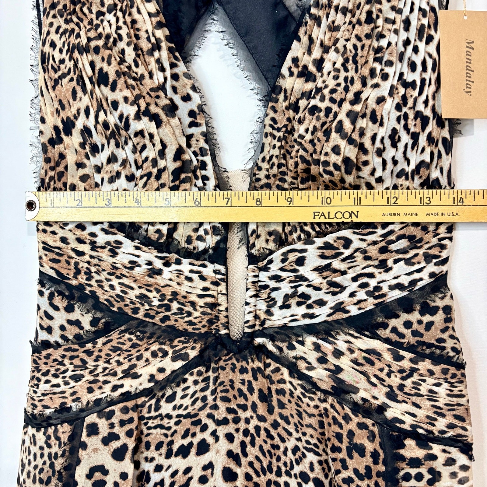 Mandalay Women’s Leopard Print Silk Maxi Evening Dress Size 12 NWT Sleeveless