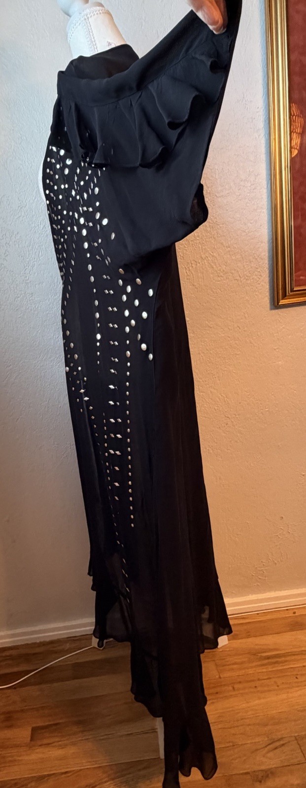 33- Free People Studded Duster Kimono Black NWT Sheer Cardigan Boho Cover Up