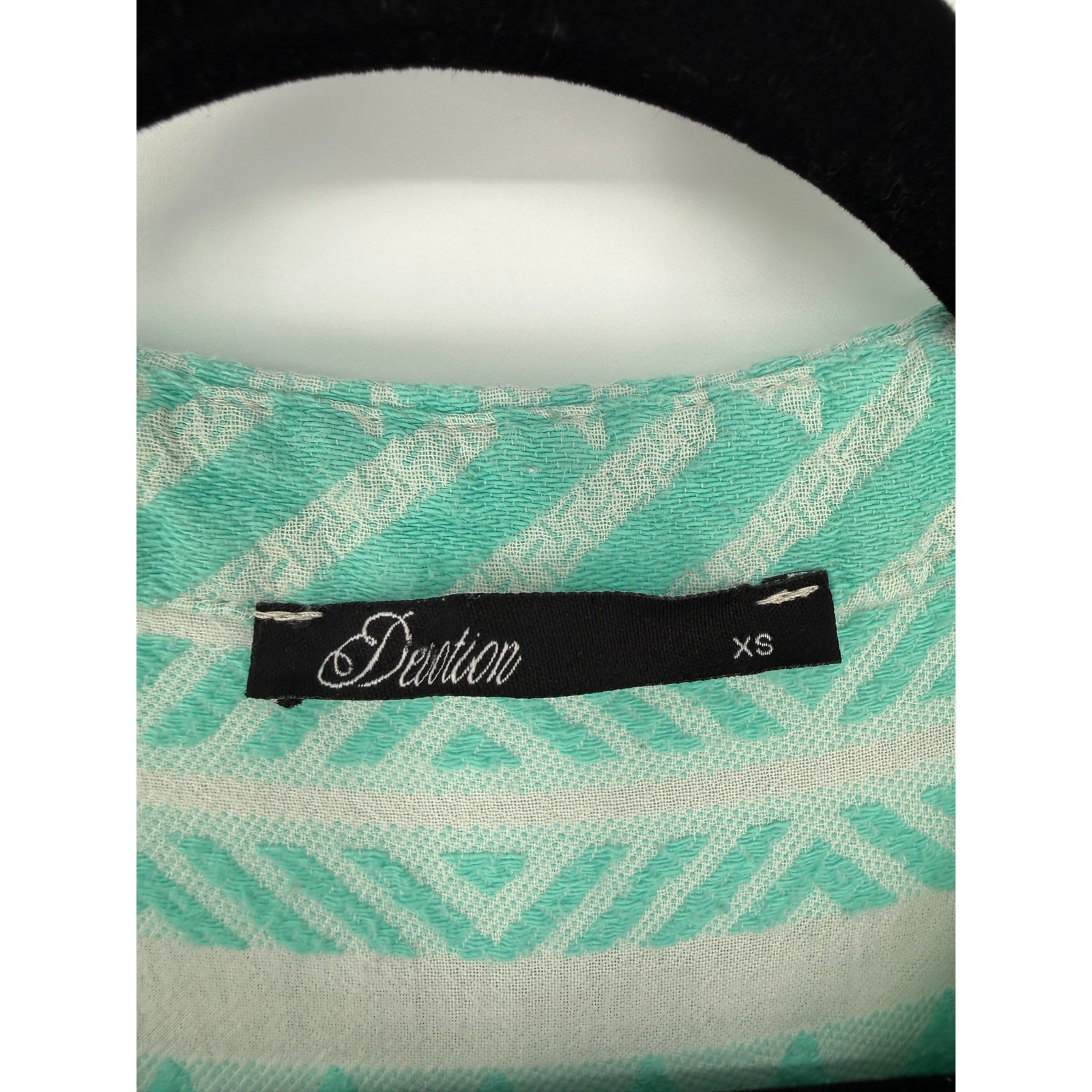 Devotion Twins Embroidered Ella Dress in Aqua Blue and White Cream Size XS