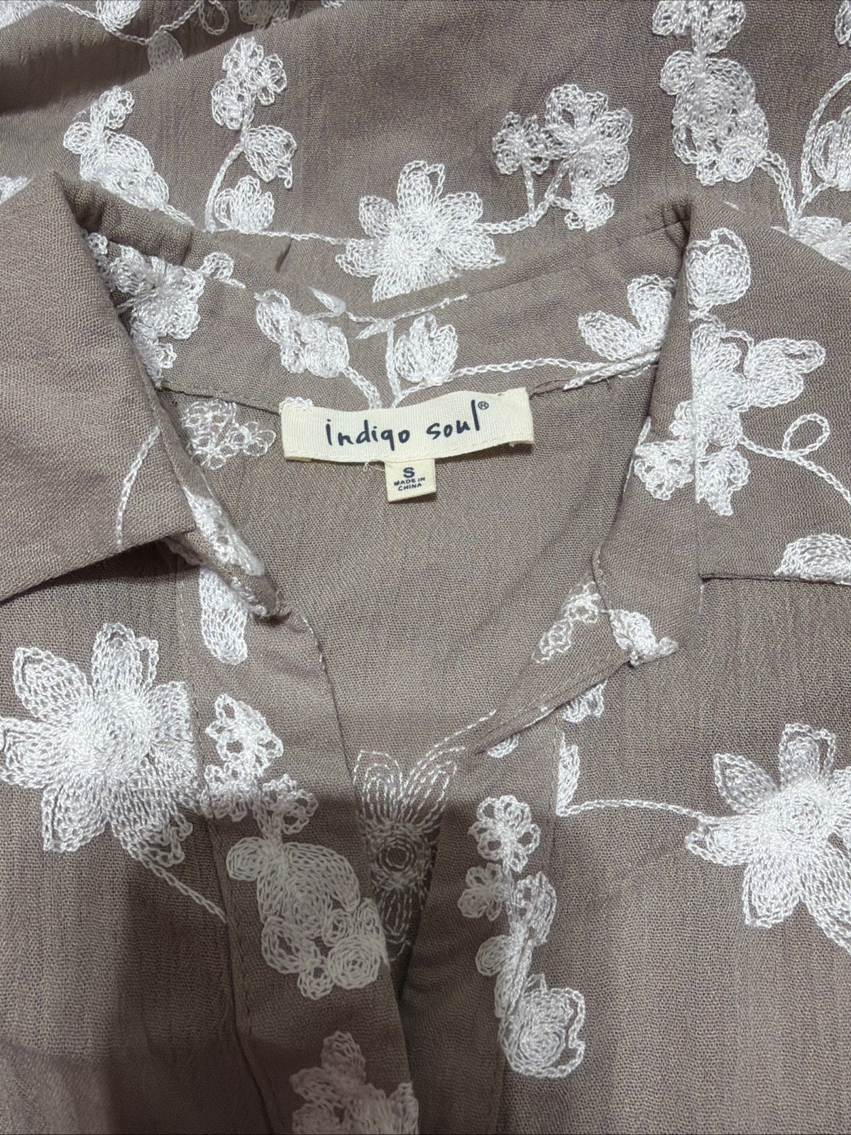 Indigo Soul Button Embroidered Sleeveless Dress Size Small D-31