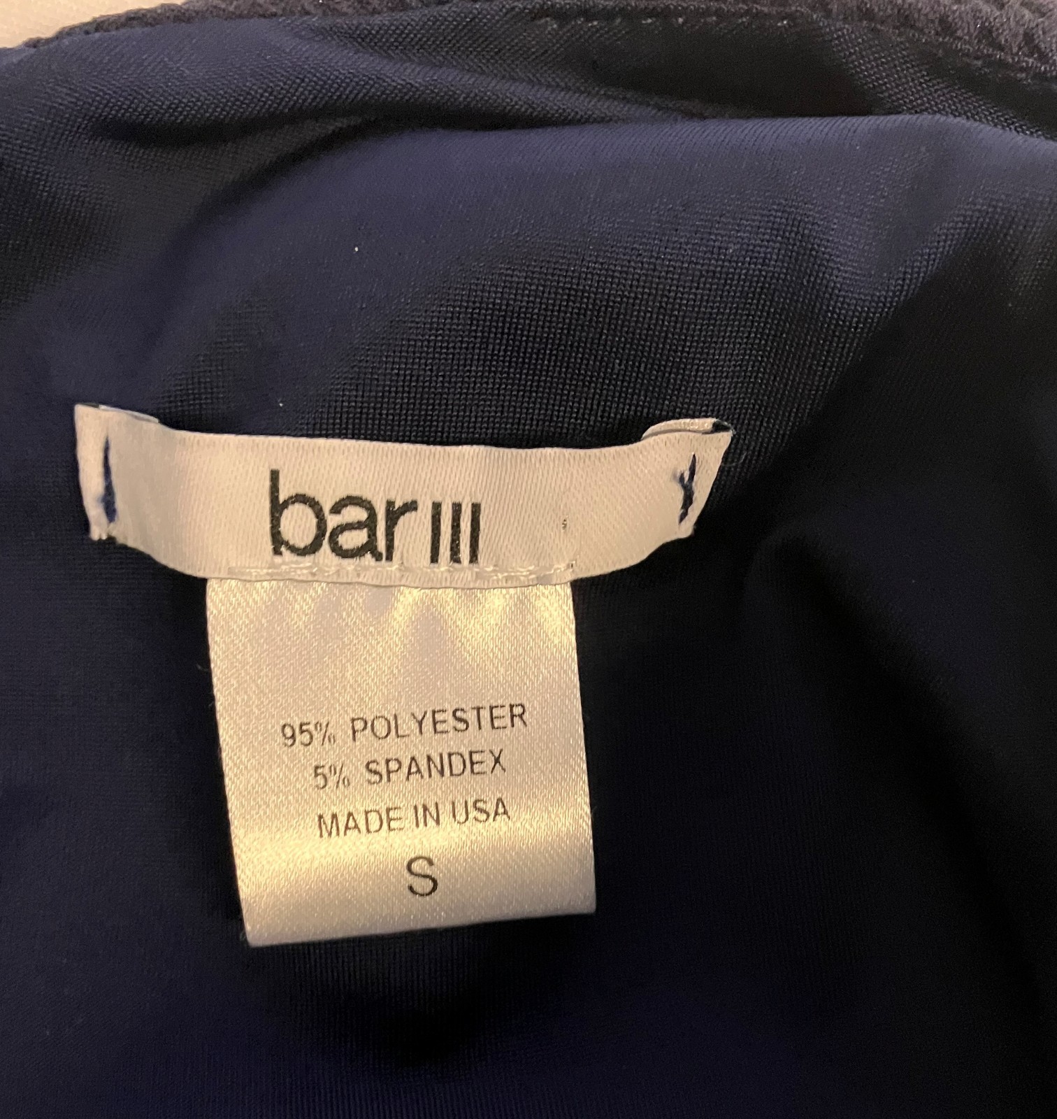 bar III Navy Blue Textured Stretch Polyester Sleeveless Dress Small EC!