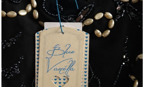 Blue Vanilla Beaded Embellished Keyhole Back Mini Dress Party Evening UK L BNWT