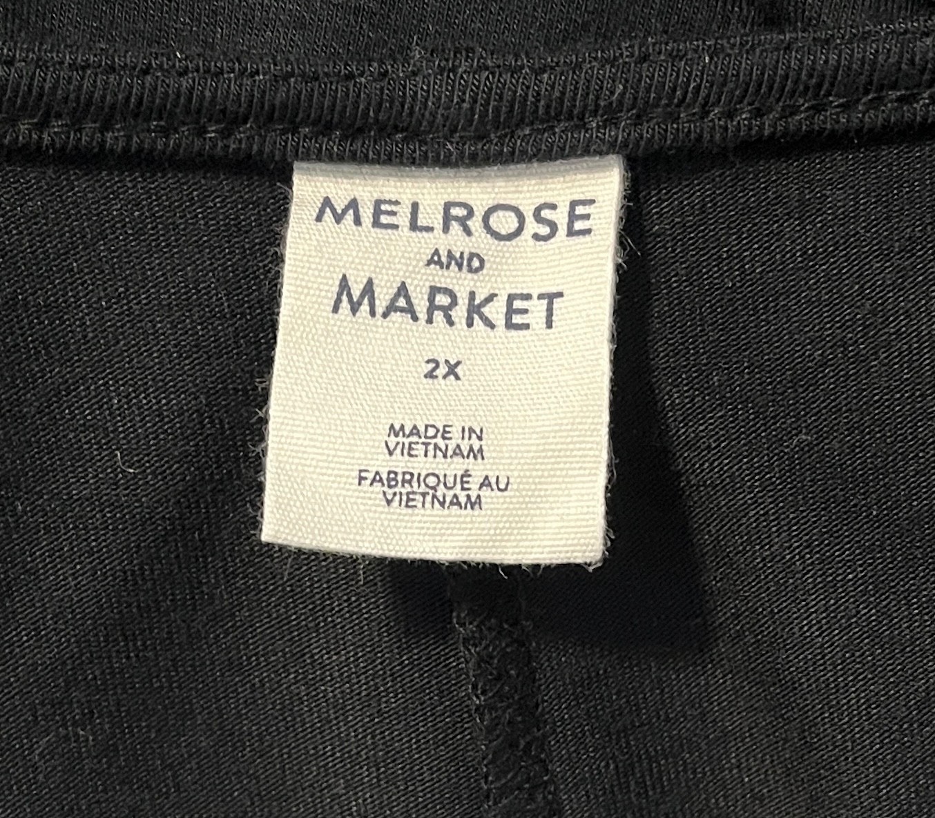 Melrose And Market Stretch Shift Swing Dress 2X Black Midi Length Sleeveless