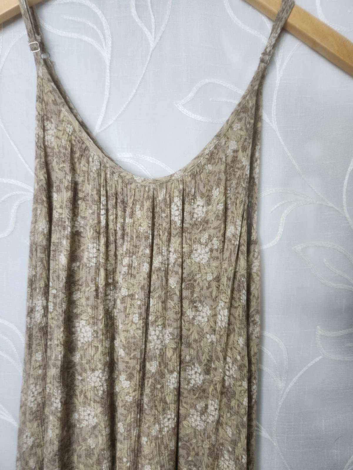 Mahina Womens Cami Dress Small Boho Floral Midi Breathable Sleeveless Beachy
