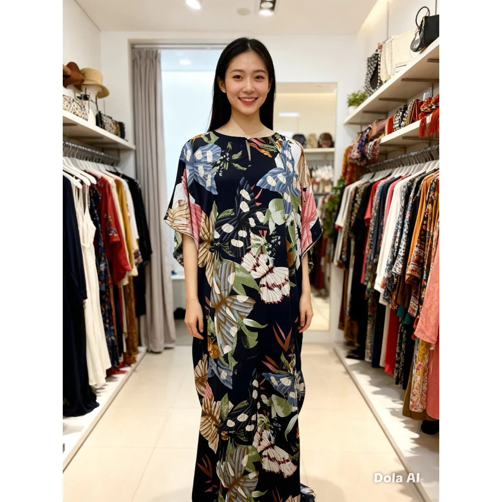 100% Cotton Kaftan, Original Batik from Terengganu / Maxi Cotton Batwing dress