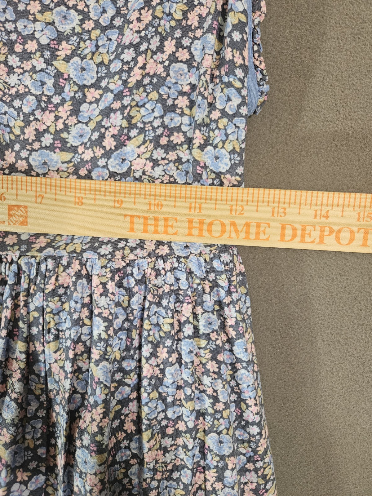 American Eagle Small Mini Dress Blue Floral Cottagecore Back Lace-Up Sweetheart