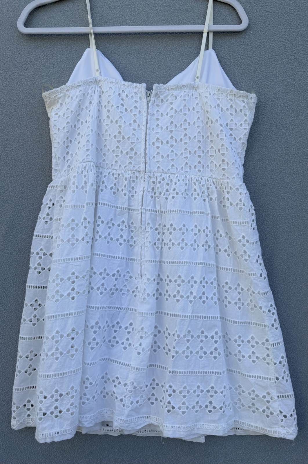 Three Pink Hearts Trixxi White Eyelet Mini Dress Size 11 Cotton Sundress Boho