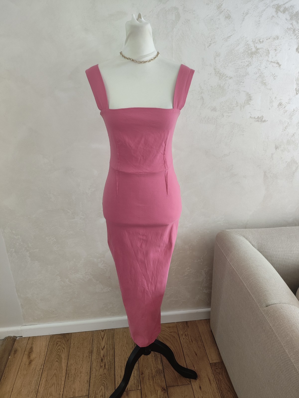 Vesper Midi Bodycon Dress Size 10 Womens Pink Summer Occasion Sleeveless Party
