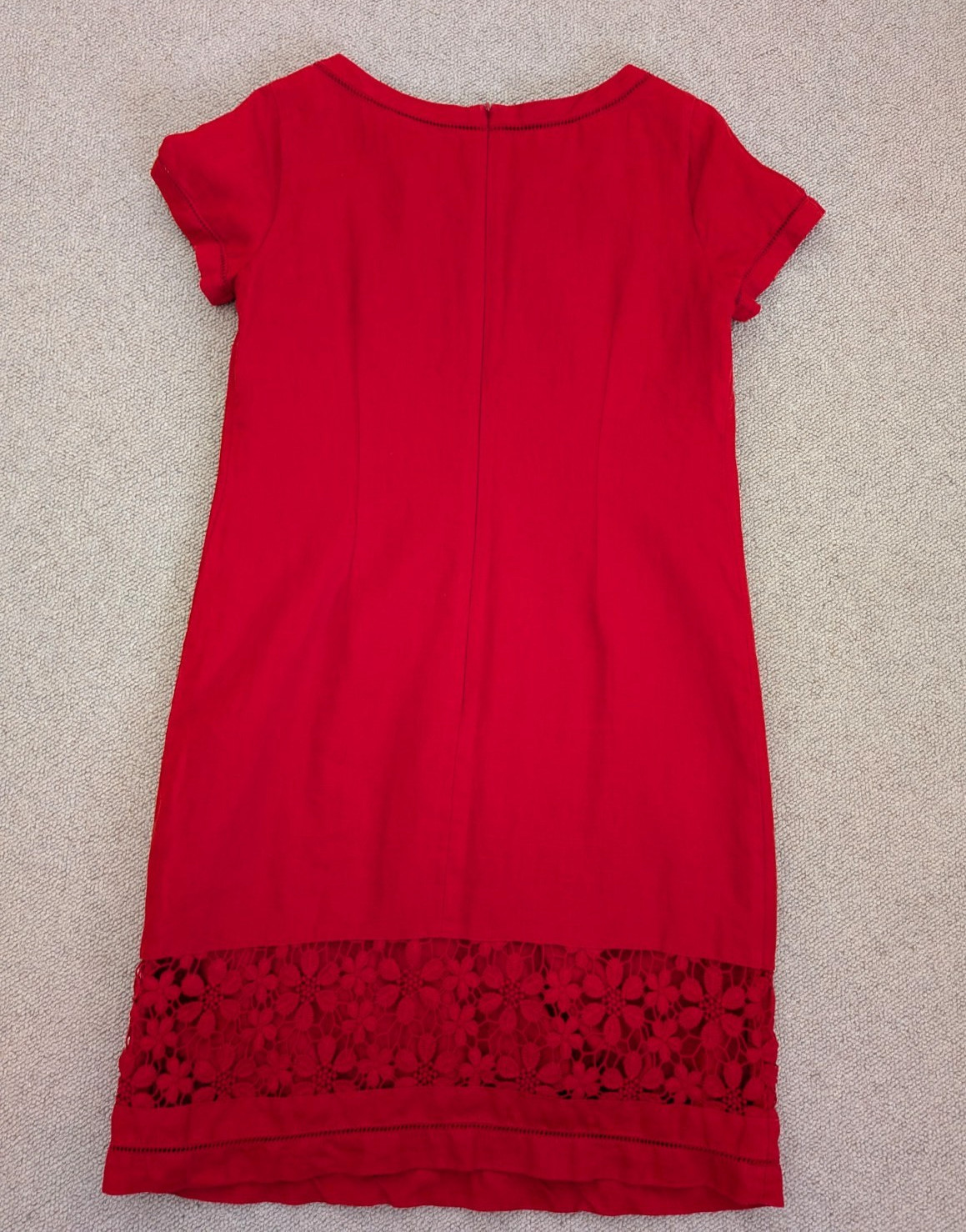 Per Una Y2K linen shift dress embroidered hemline size 10 Marks & Spencer