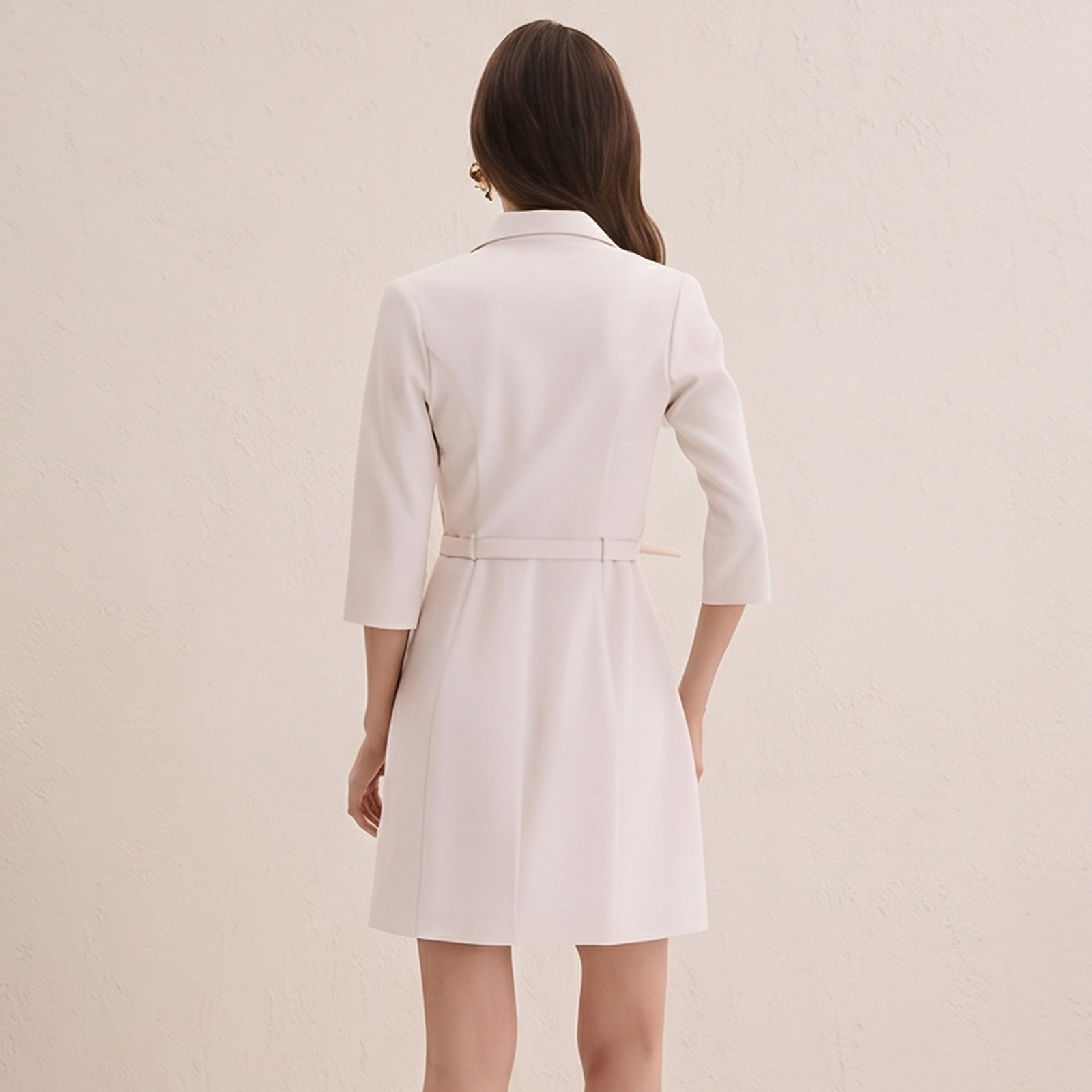 Cream Vespera Mini Dress Jacket by FemeAdor – Size (M) – Made in Ukraine
