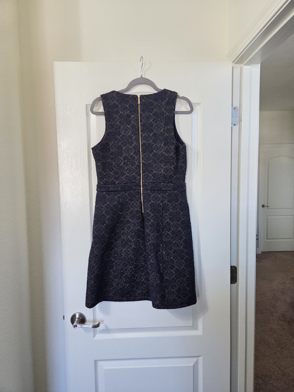 Michael (Michael Kors) Quilted Glittery Patterned NYE Mini Dress, Size Medium