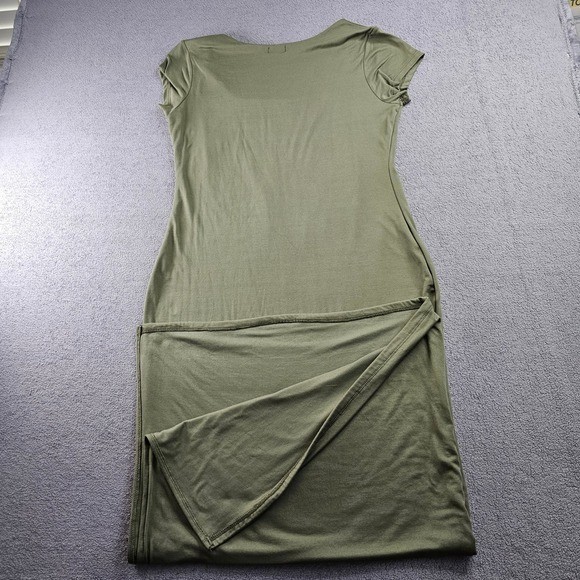 J for Justify Maternity Olive Green Square neck Maxi Dress Side Slit Size XL NWT