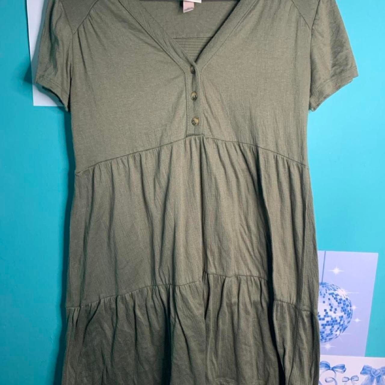 Knox Rose Olive Green Tiered Mini Dress Size M