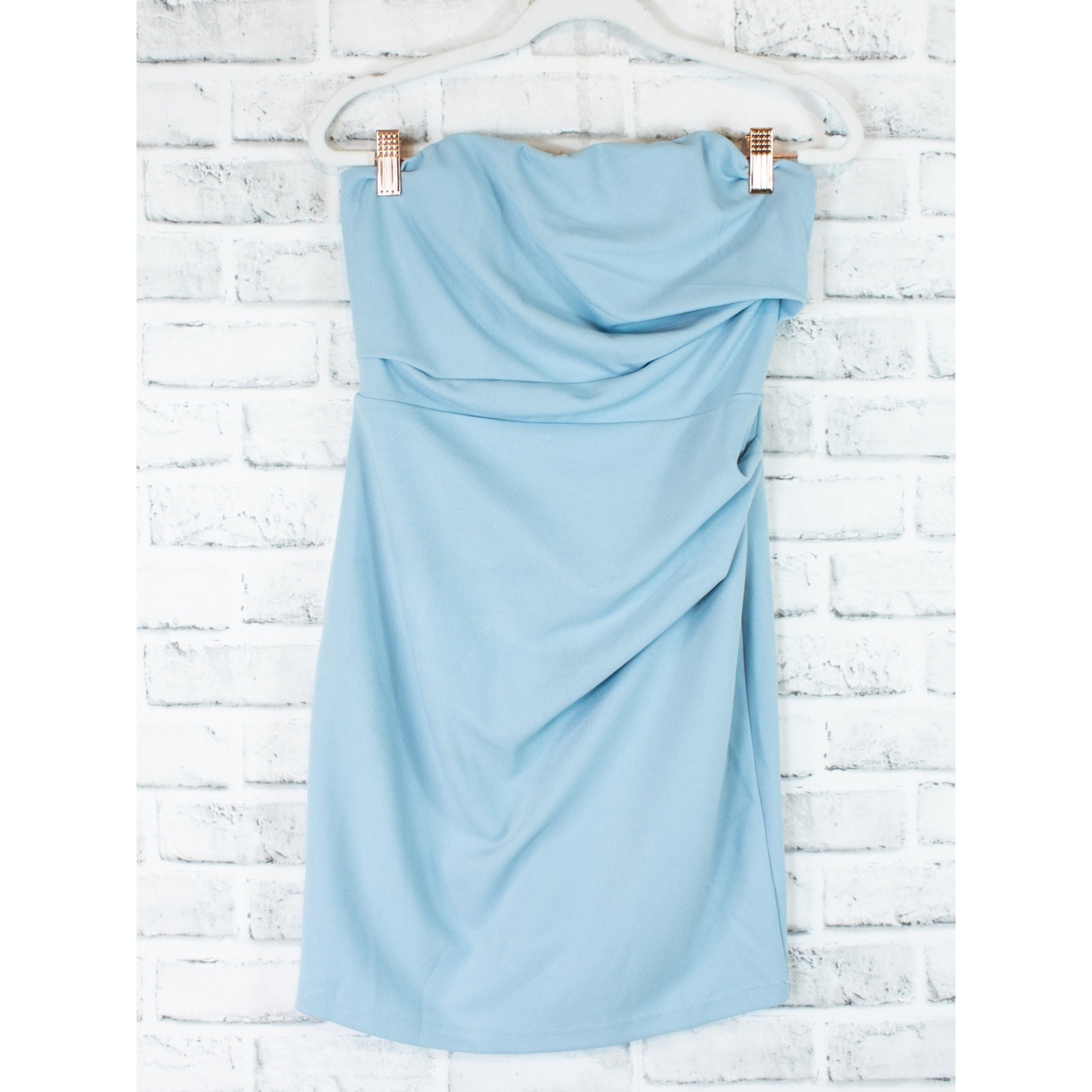 Showpo Blue Strapless Bodycon Mini Dress Medium Formal Party Wedding Guest