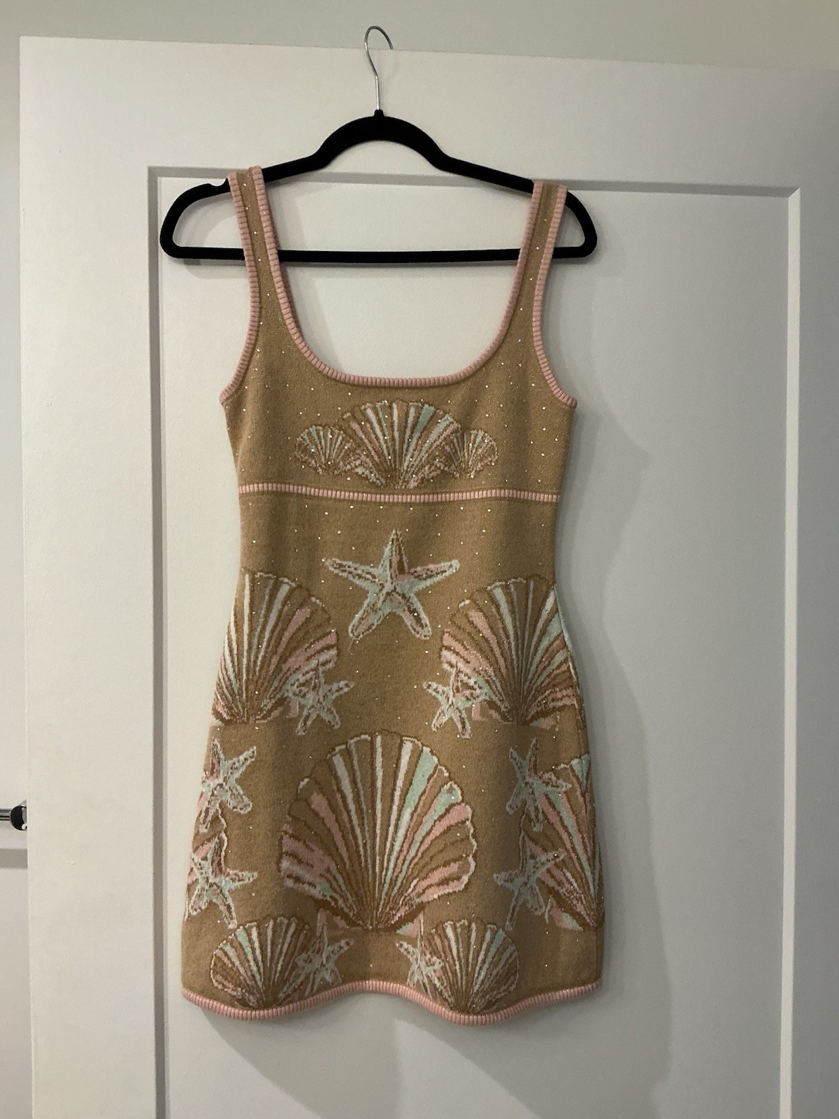 Retrofête New York Crystal Shell Starfish Knit Mini Dress Size Small Worn Once