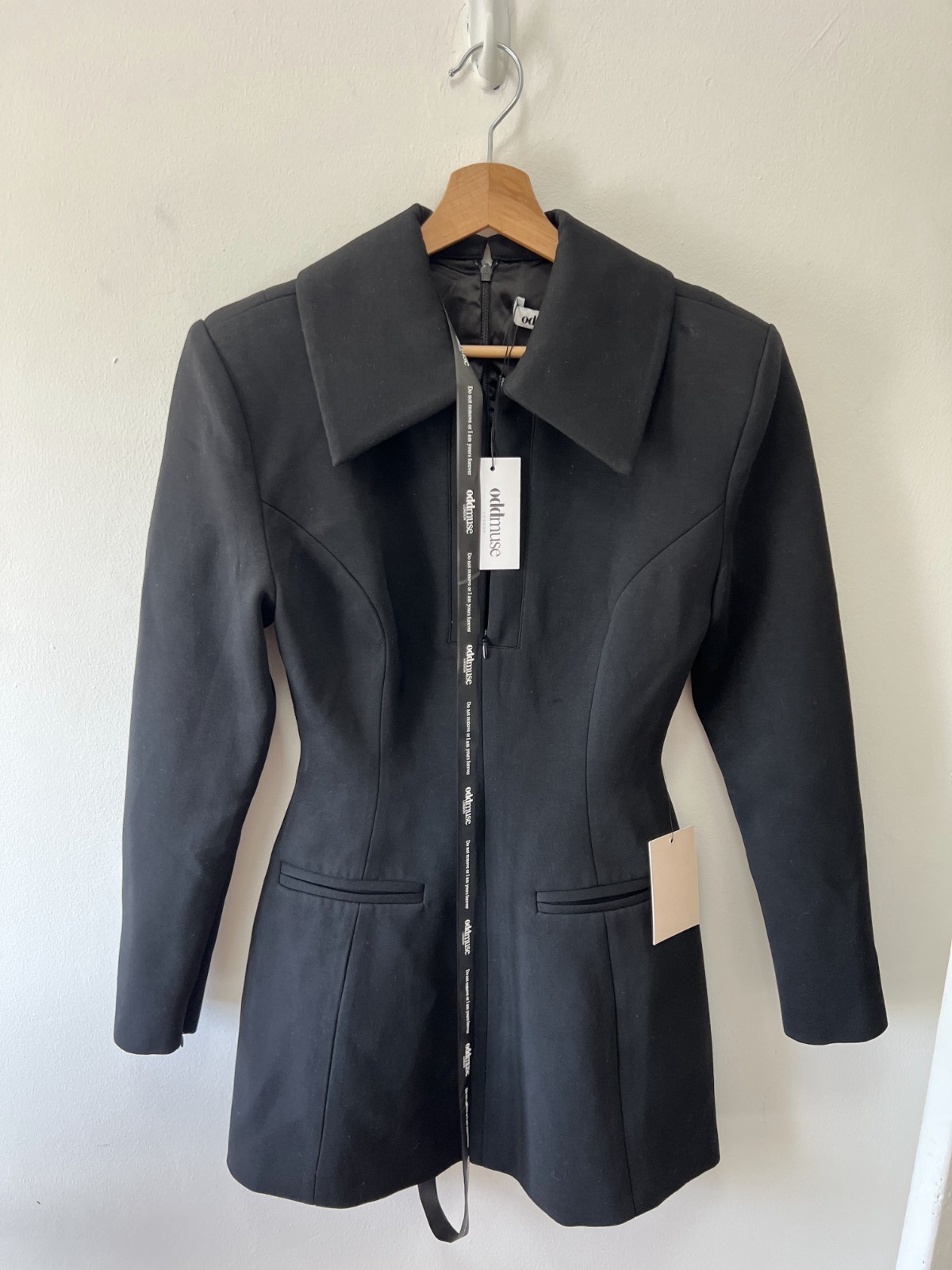 Odd Muse London The Ultimate Muse Mini Dress Womens S Black Zip Collared New