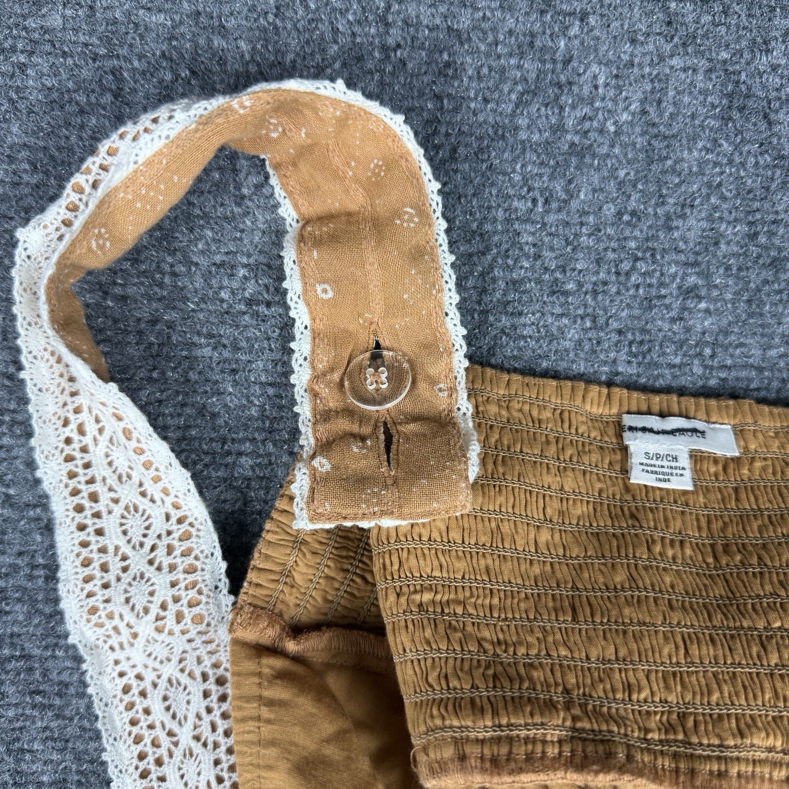 American Eagle Tan and Cream Babydoll Dress Size Small