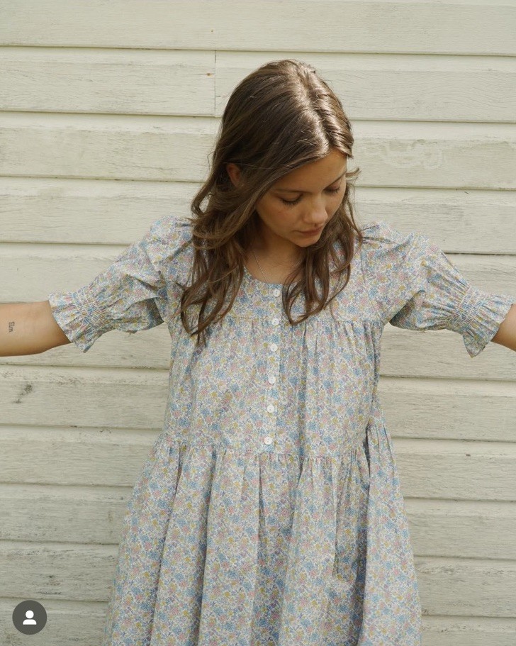 Size XS NWOT Oak Meadow Floral Midi Dress Holly Bonnie Blue Sold Out Cottagecore