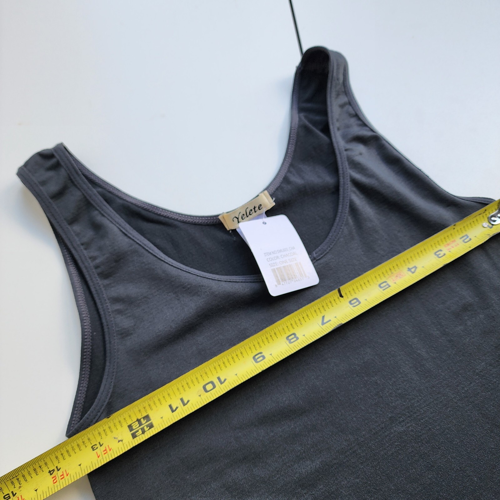 NWT Yelete Stretch Nylon Bodycon Mini Dress Charcoal Gray OS