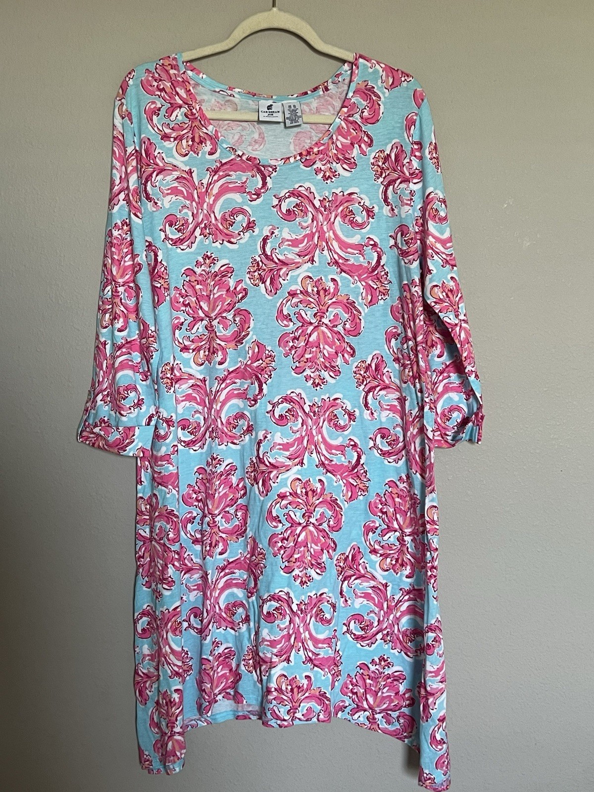 Caribbean Joe NWT Tropical Resort Shift Dress XL Coastal Preppy Summer Chic