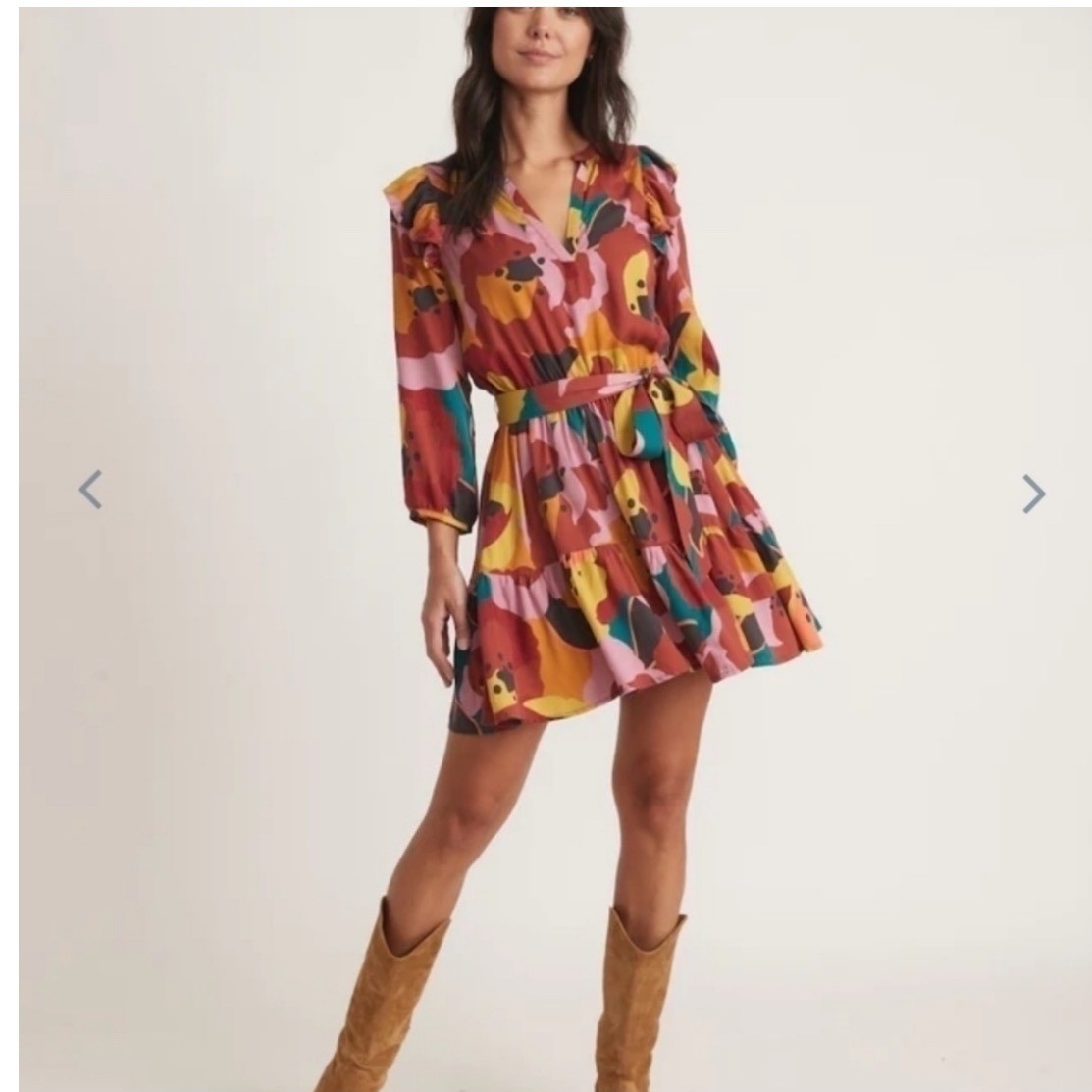 Marine Layer Elise Mini Dress inExploded Floral Size Medium NWT