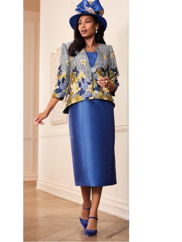 Size 6 Ashro Blue Gold White Formal Wedding Church Party Delphine Jacket Dress