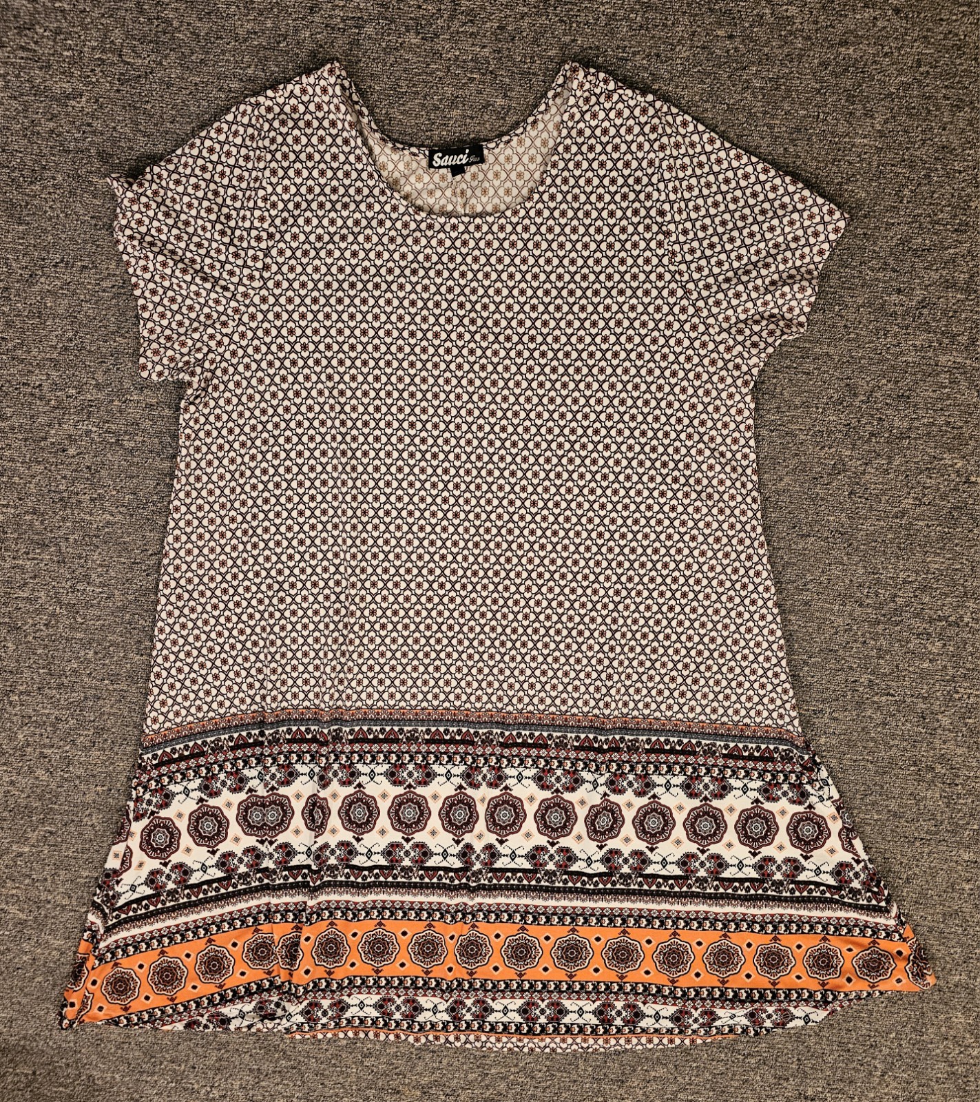Sauci Plus Womens 2X Dress Short Sleeve Pullover Very Soft Preowned Laundered