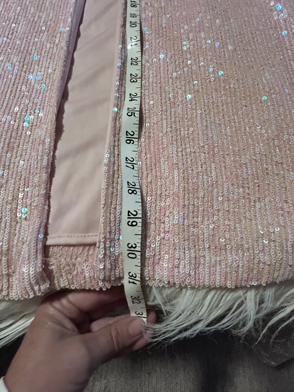 Aqua pink sequin one shoulder slit formal Size 8 NWT NEW $268
