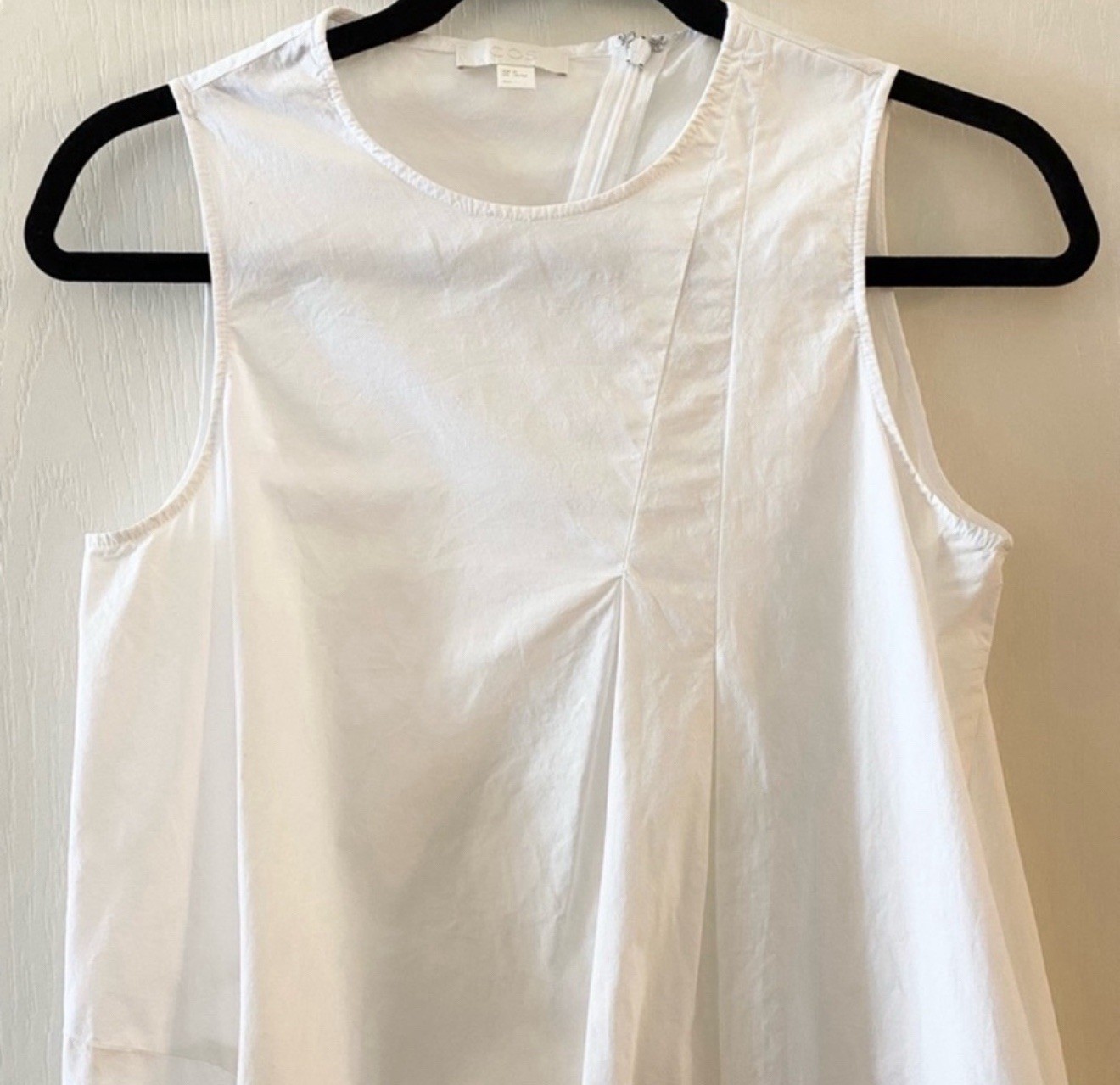 COS Voluminous Poplin Sleeveless Dress in White – EU 32