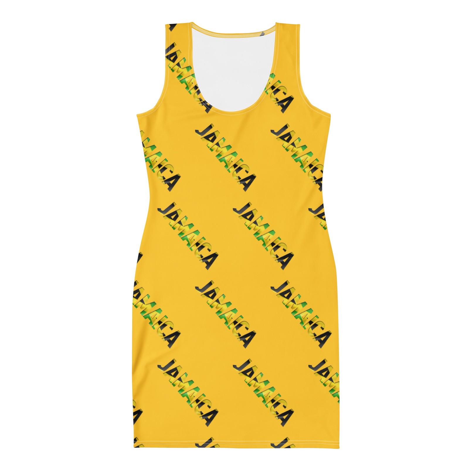 Jamaica Bodycon Dress for Women – Yellow Caribbean Mini Dress,