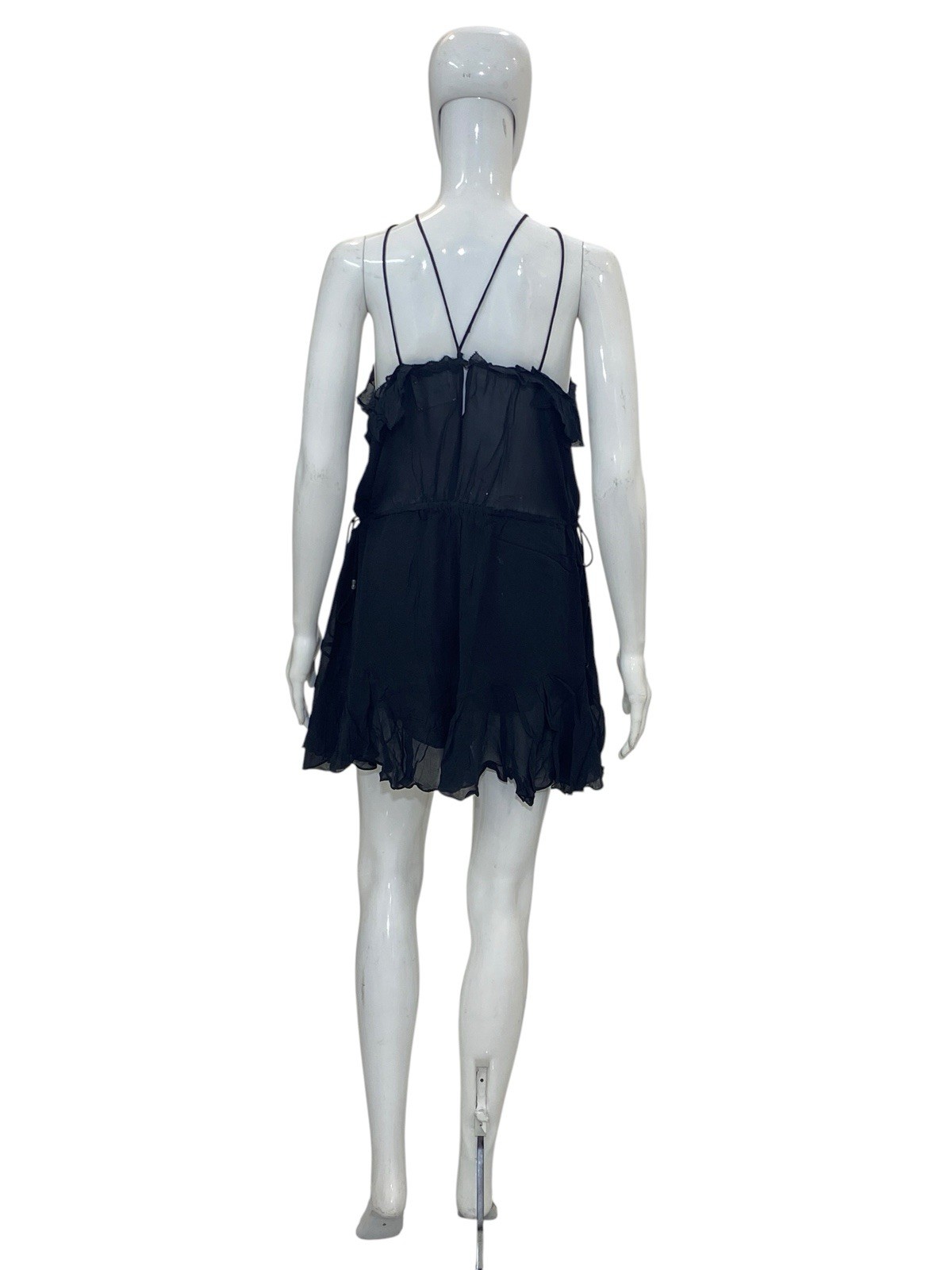 Isabel Marant Etoile Betty Vintage Spaghetti Strap Ruffle Short Mini Dress S 36