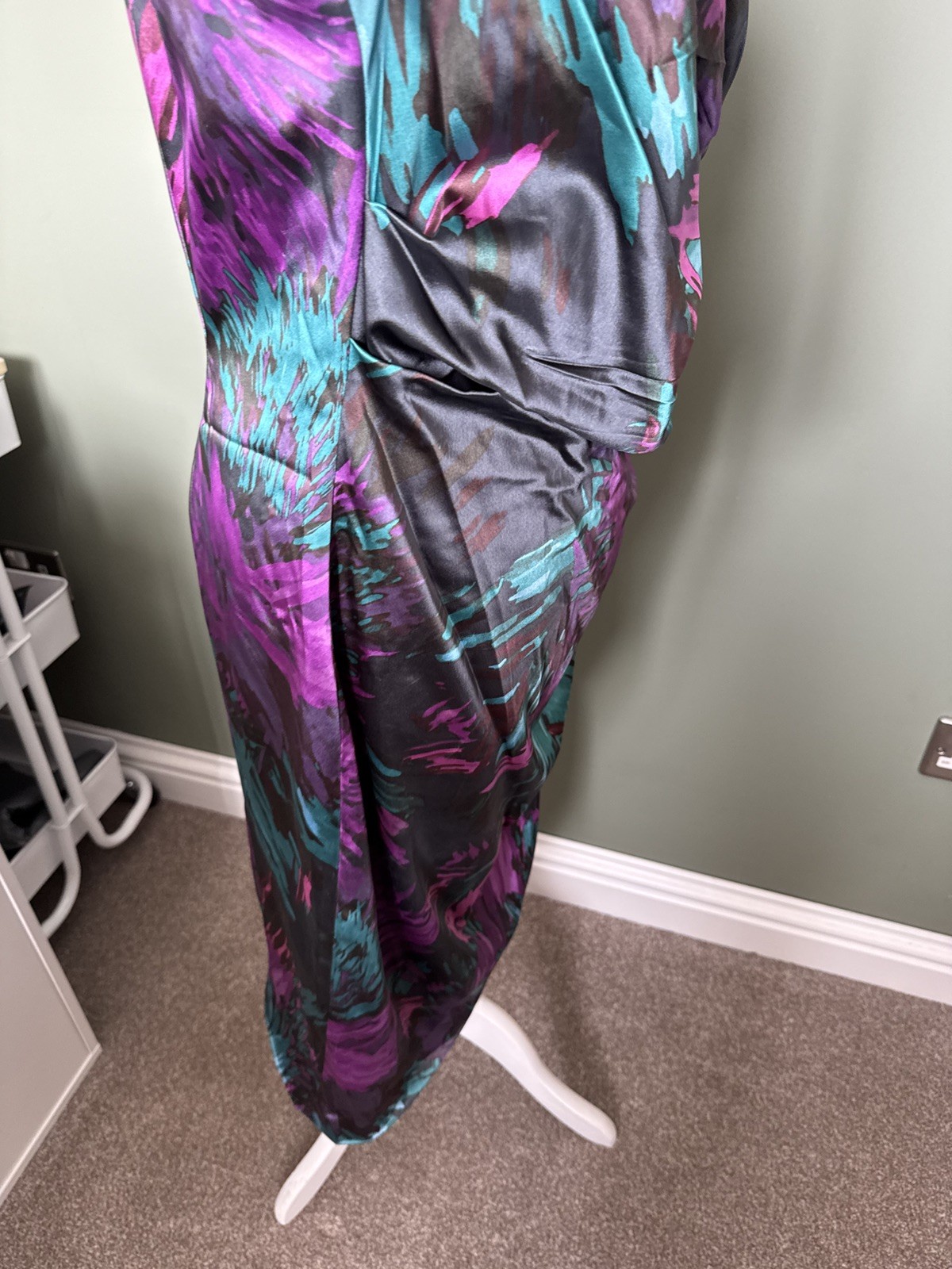 Coast floral ladies fitted size 18 cap sleeve dress
