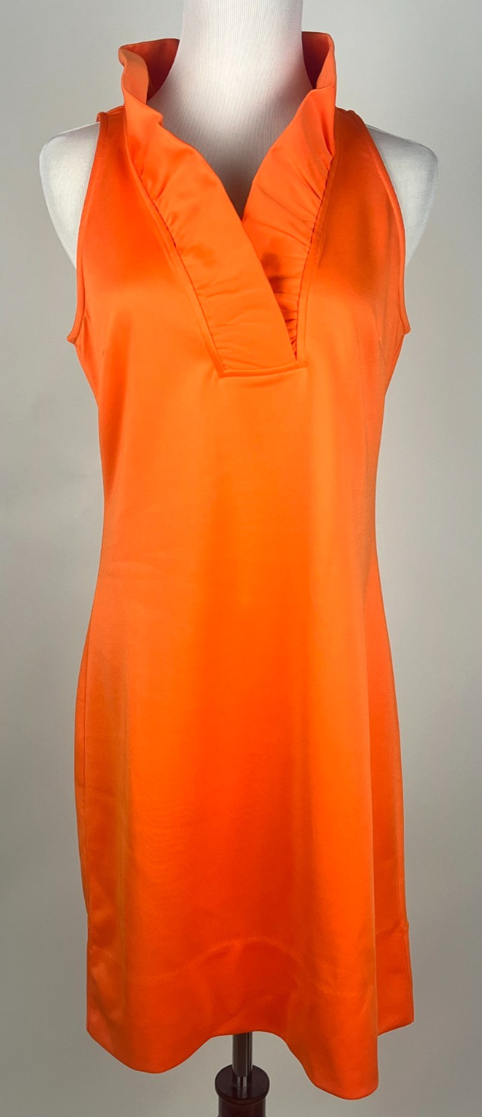 *NWT* GRETCHEN SCOTT ‘Jersey Ruffneck Sleeveless Dress’ – S, Orange