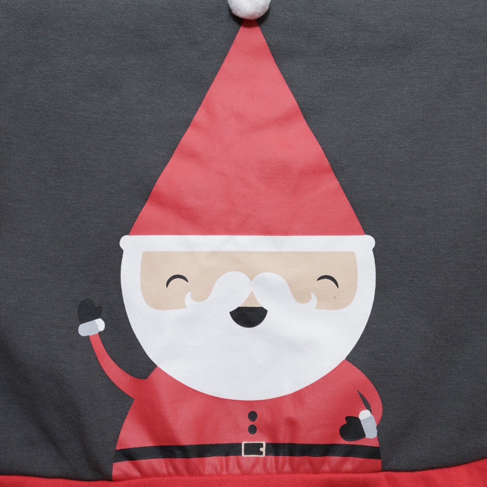 Mighty Fine Junior 2XL Red & Gray Santa Claus w/Pom Pom Holiday Sweatshirt Dress