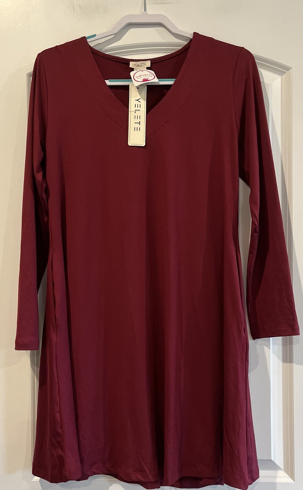 Yelete Fit And Flare Dress In Burgundy Size Medium *NWT*