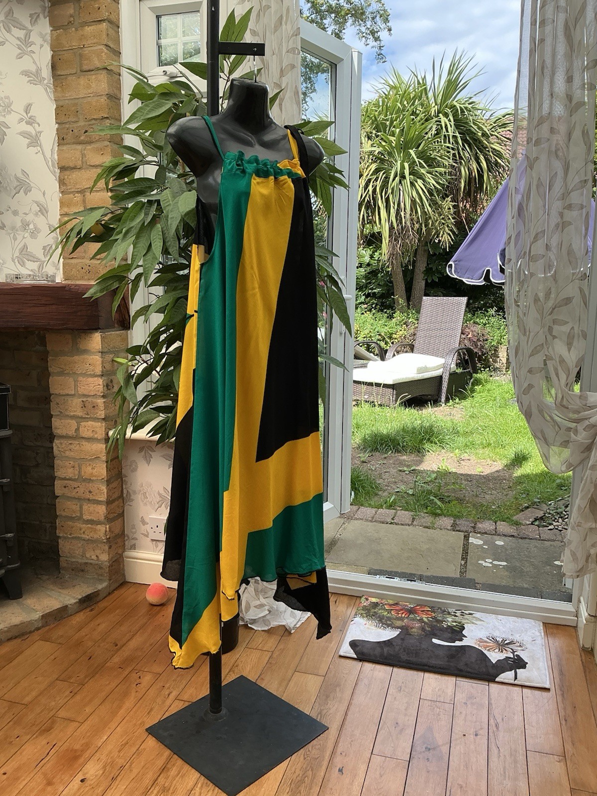 Jamaican Flag Colour Print Smock Dress……12-14